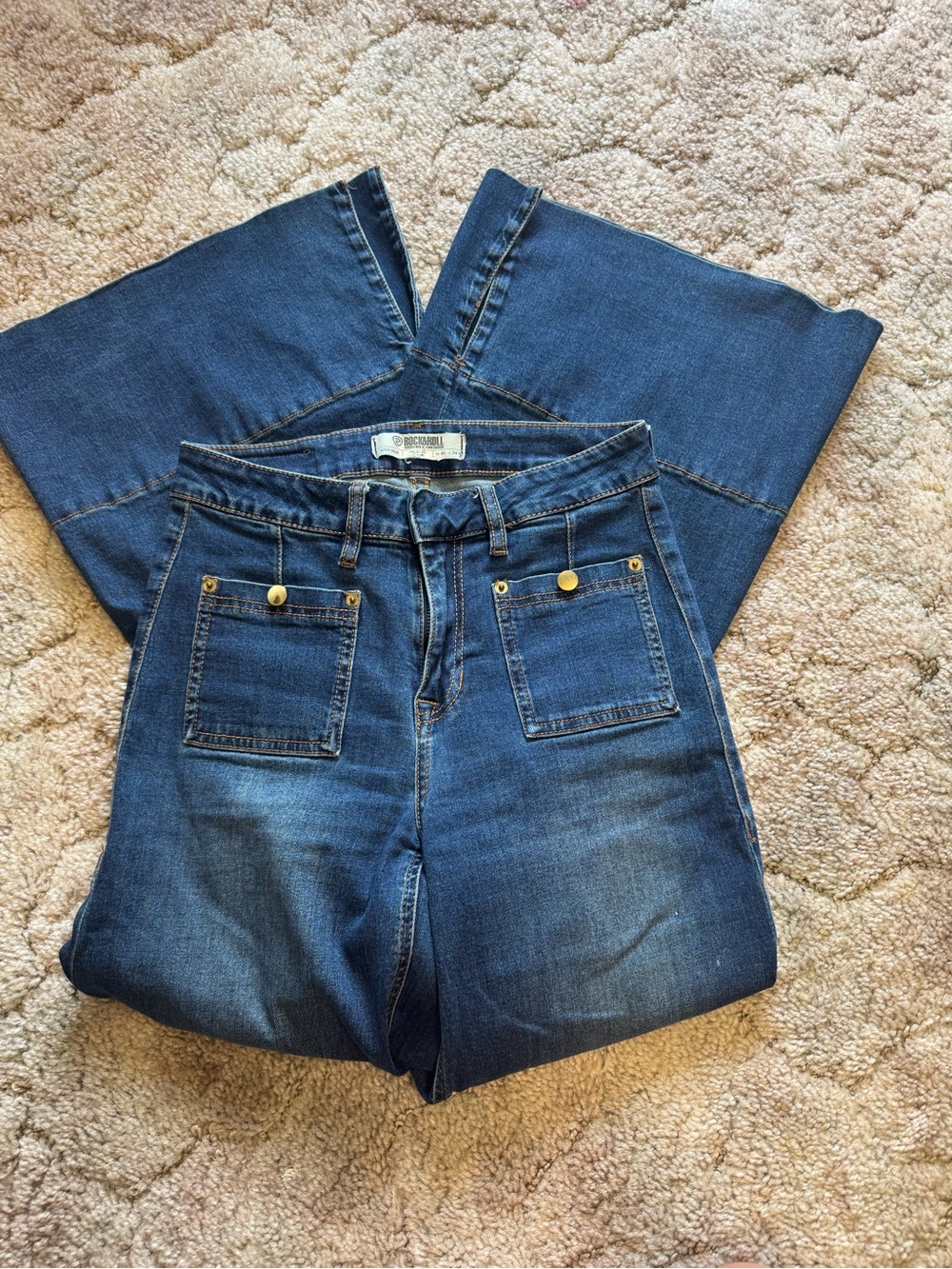 Rock&Roll Denim Women’s High Rise Palazzo Flare